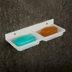 Double Compartment Wall Mounted Soap & Sponge Holder – Space Saver