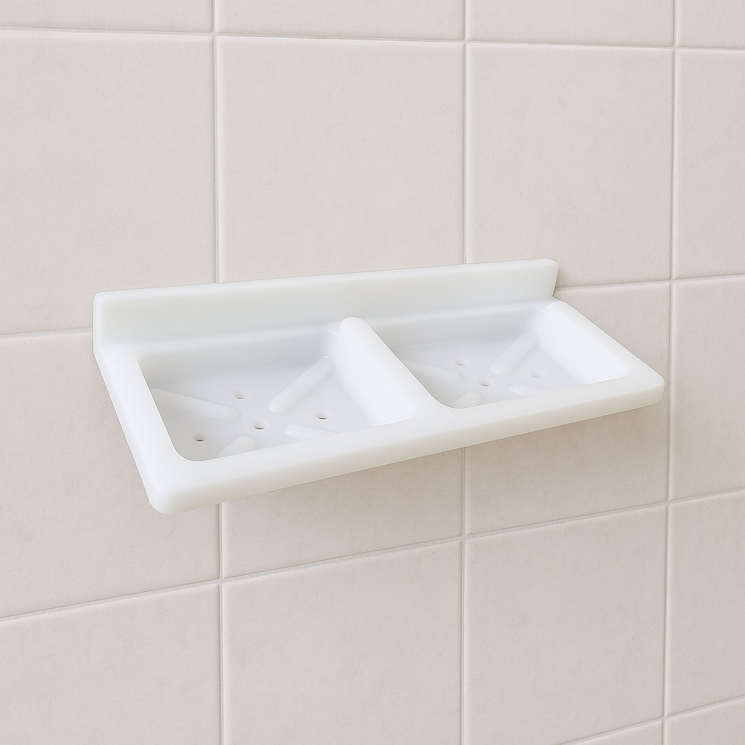 Double Compartment Wall Mounted Soap & Sponge Holder – Space Saver