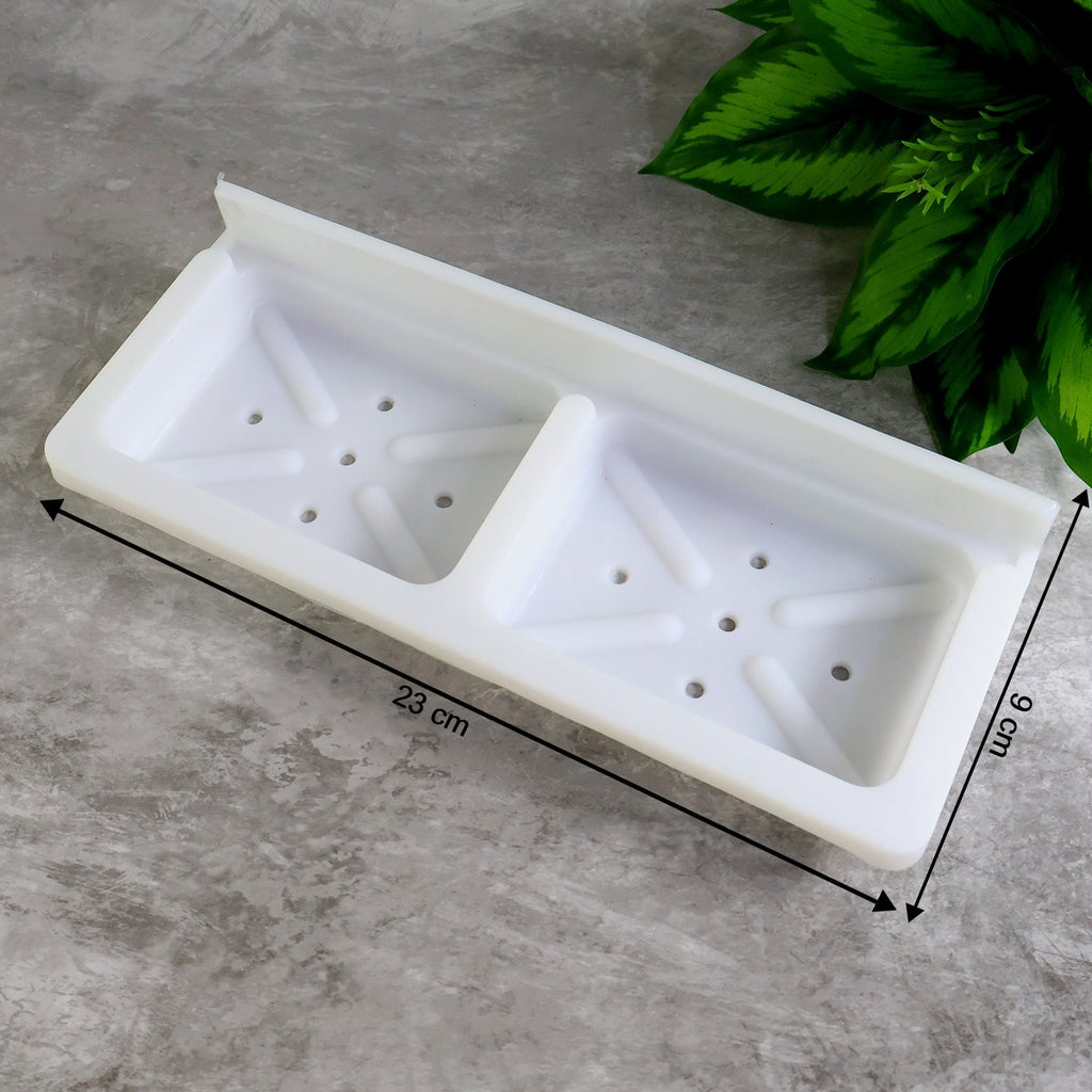 Double Compartment Wall Mounted Soap & Sponge Holder – Space Saver