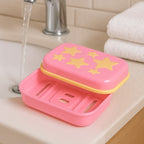Star-Shaped Soap Case – Self-Drain Plastic Holder | VelvetBubbles