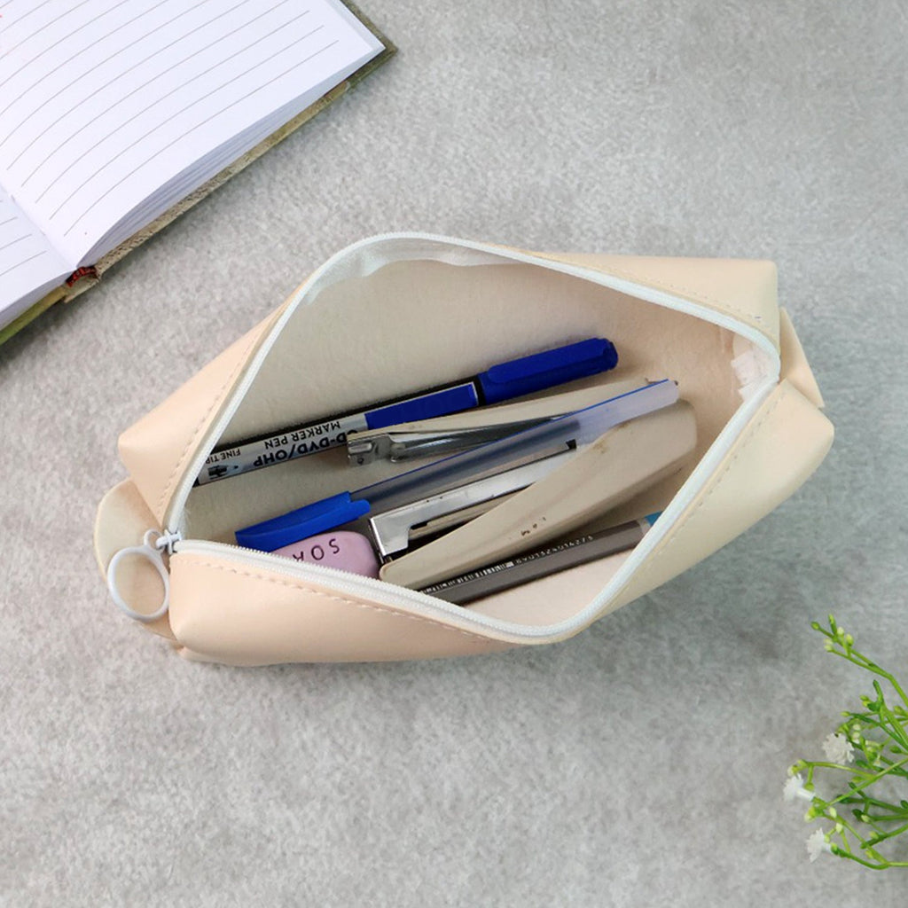 PU Leather Pencil Pouch – Slim, Soft Zippered Stationery Case